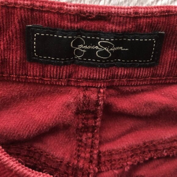 Jessica Simpson Womens Forever Skinny Pants Size 28 Corduroy Slim Straight Red - Picture 3 of 16
